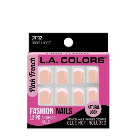 L.A. Colors Other - Pink French short length fashion nails